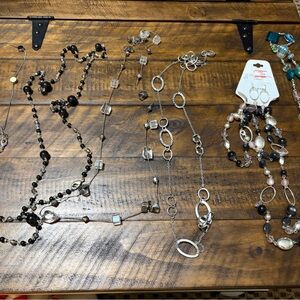 Elegant Black and Silver Necklace Sets